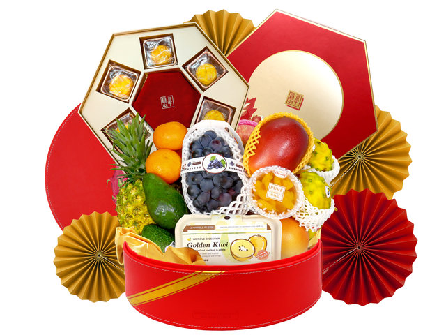 Mid-Autumn Gift Hamper - Mid Autumn Peninsula Moon Cake With Luxury Fruit Hamper FH209 - M30717A1 Photo